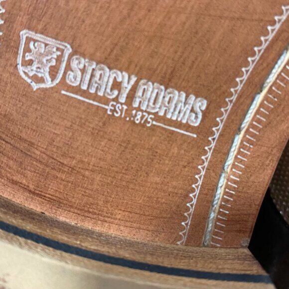 Stacy Adams Oxford Leather Lace-Up Brogue Detailing S/10 Classic Formal Style - Picture 6 of 7